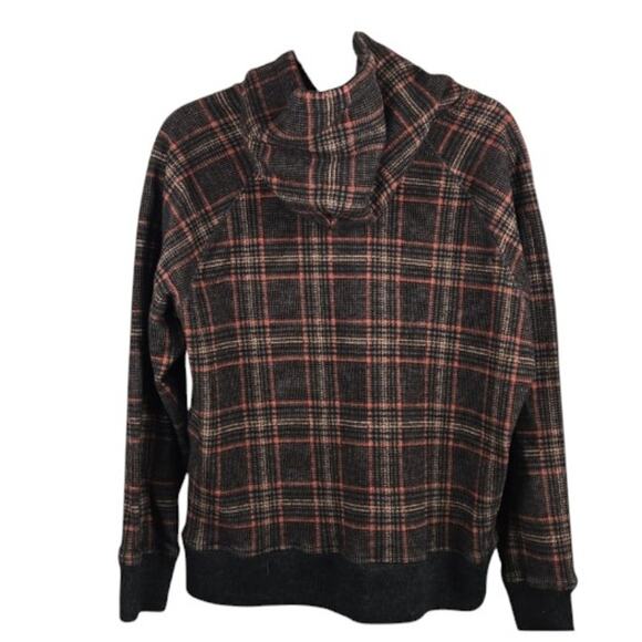 Todd Snyder Double Knit Plaid Hoodie Umber Sweatshirt Size XL - Picture 3 of 8